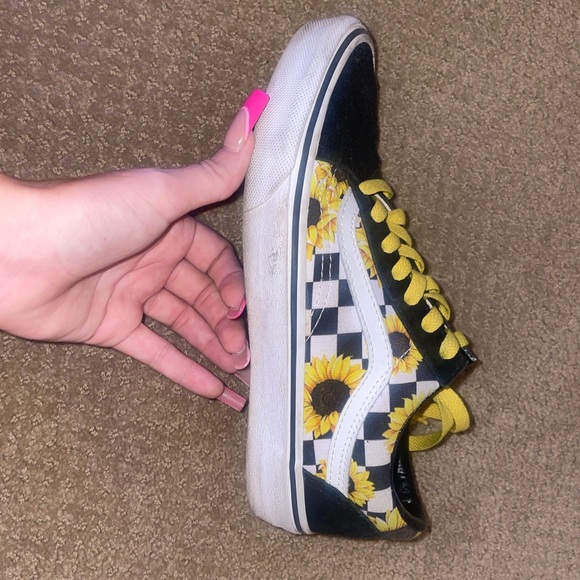sunflower custom vans size 7 - Picture 1 of 3